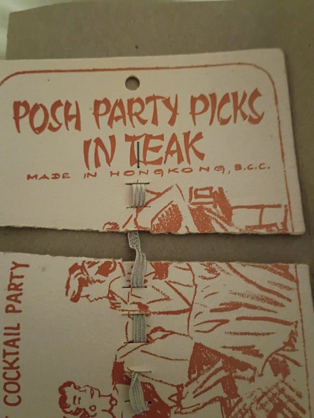 Vintage Mid Century Quon Quon Teak Cocktail Picks Set of 10 - Retro Barware